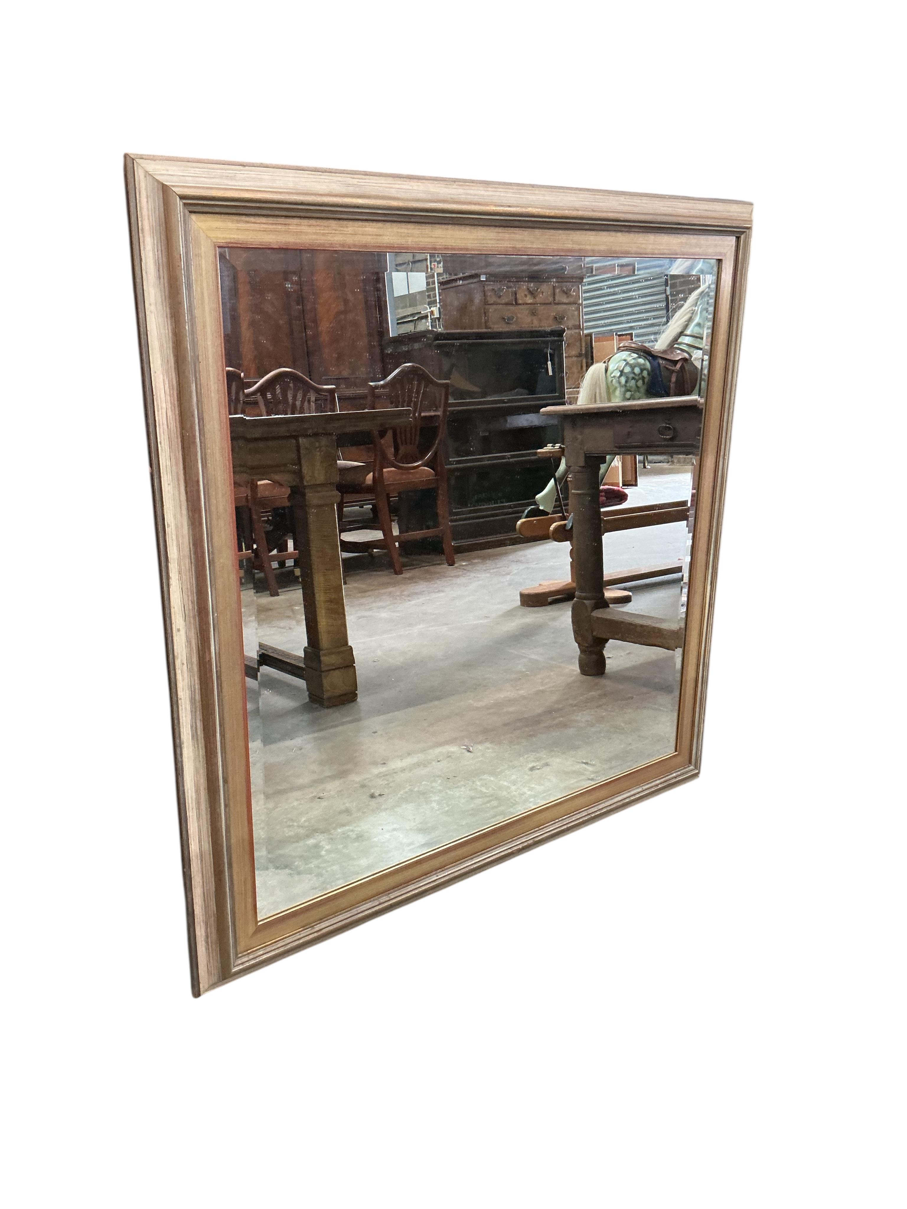 A Contemporary rectangular wall mirror, width 104cm, height 104cm